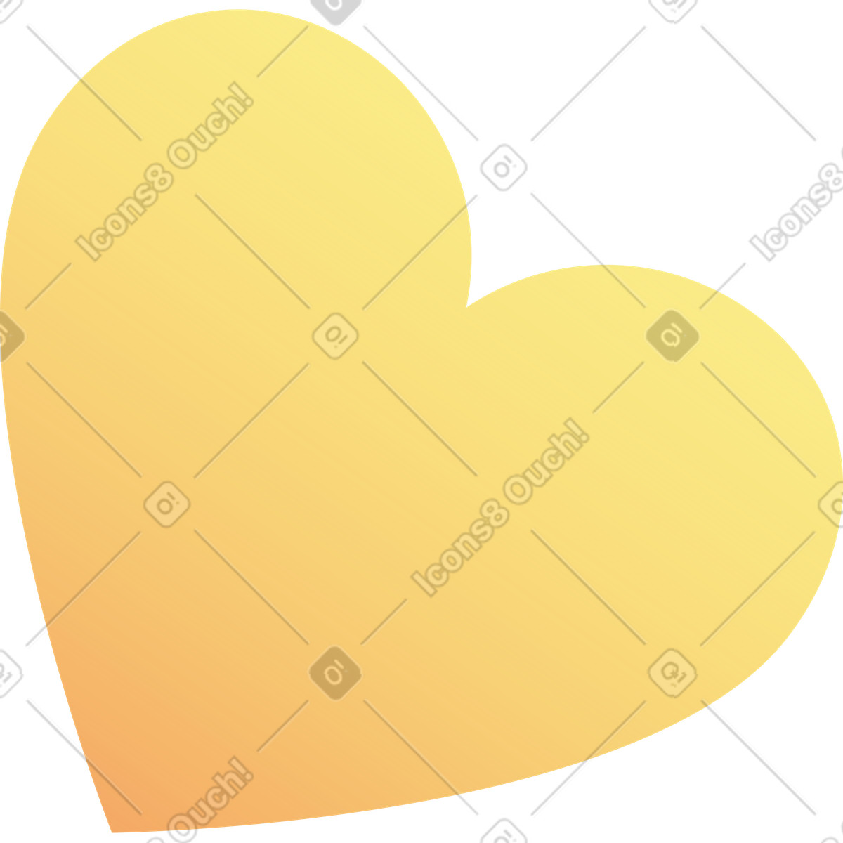 Cuoricino giallo illustrazione in stile Levels scarica in PNG, SVG