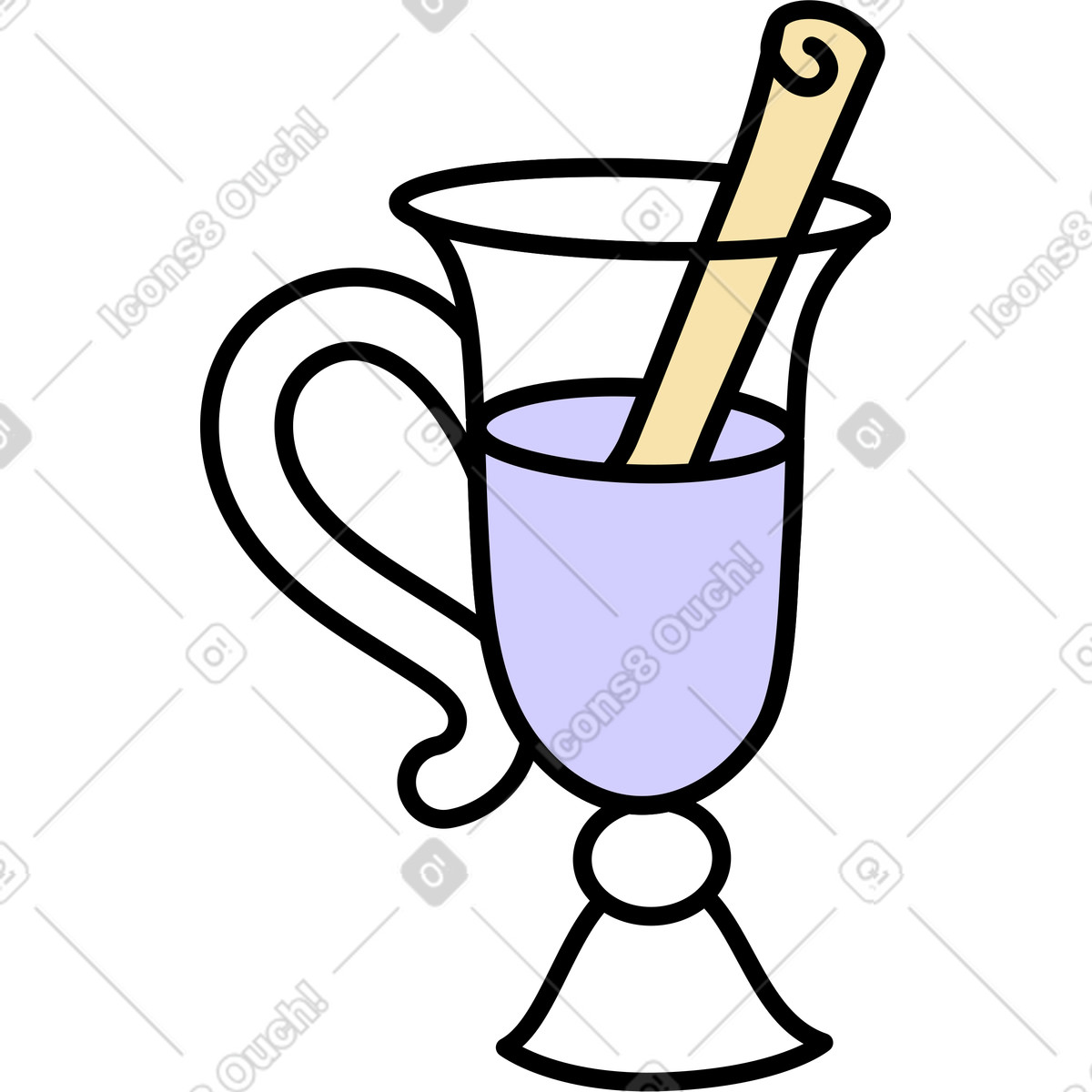 Ilustración Bebida caliente de otoño con canela en estilo Notes a descargar en PNG y SVG