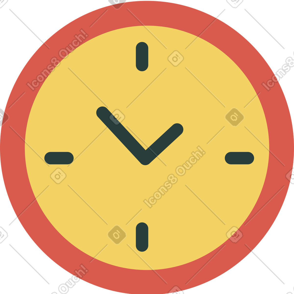 Clock illustration in Macaroni style download in PNG, SVG