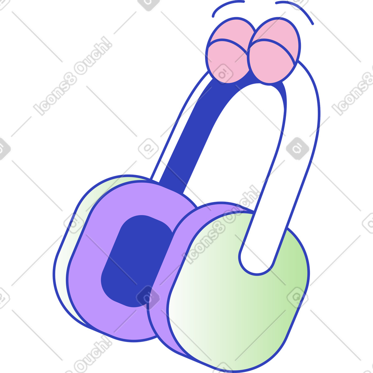 Illustration Casque audio avec les yeux fermés dans le style Eyeful à télécharger aux formats PNG, SVG
