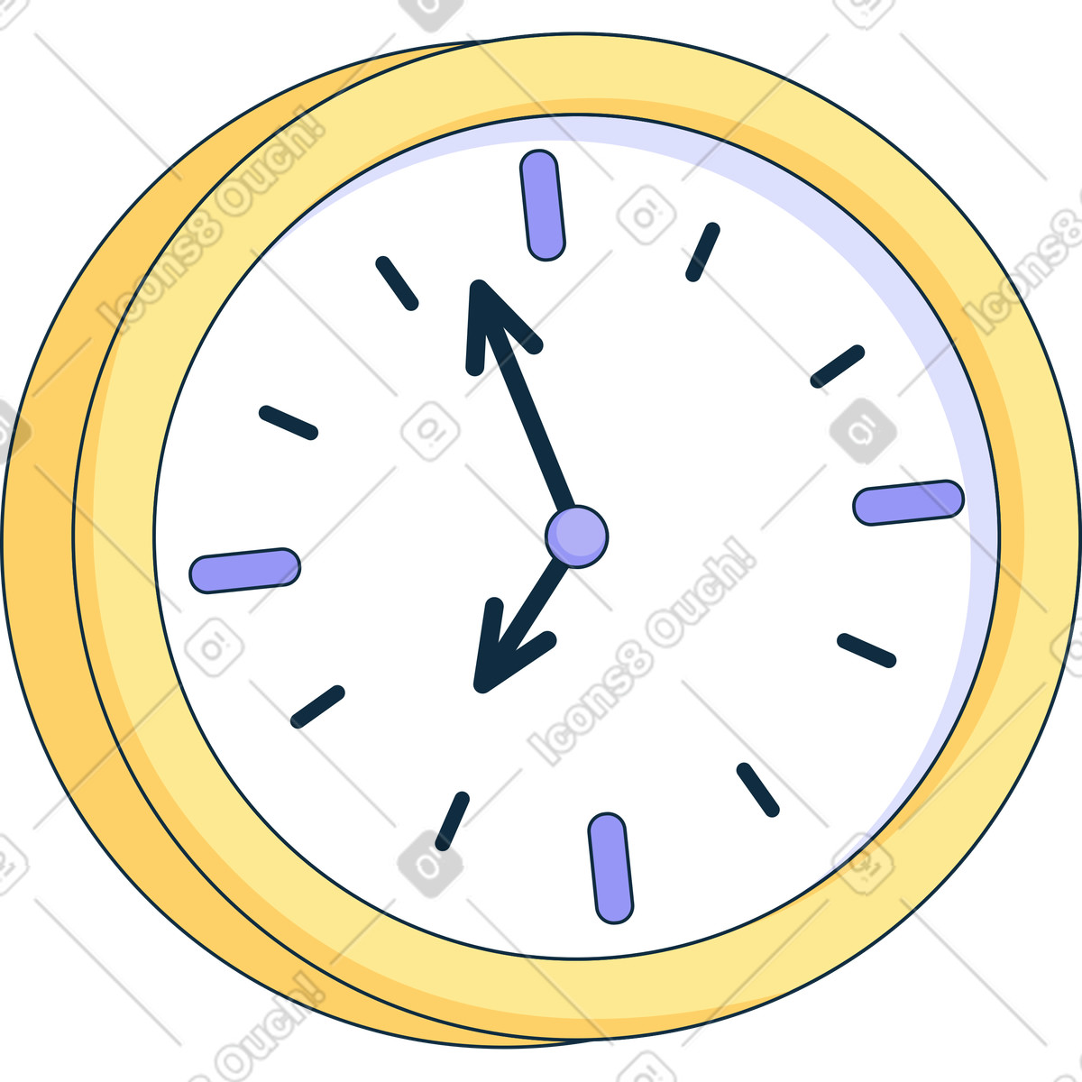 Wall clock illustration in Bubble gum style download in PNG, SVG