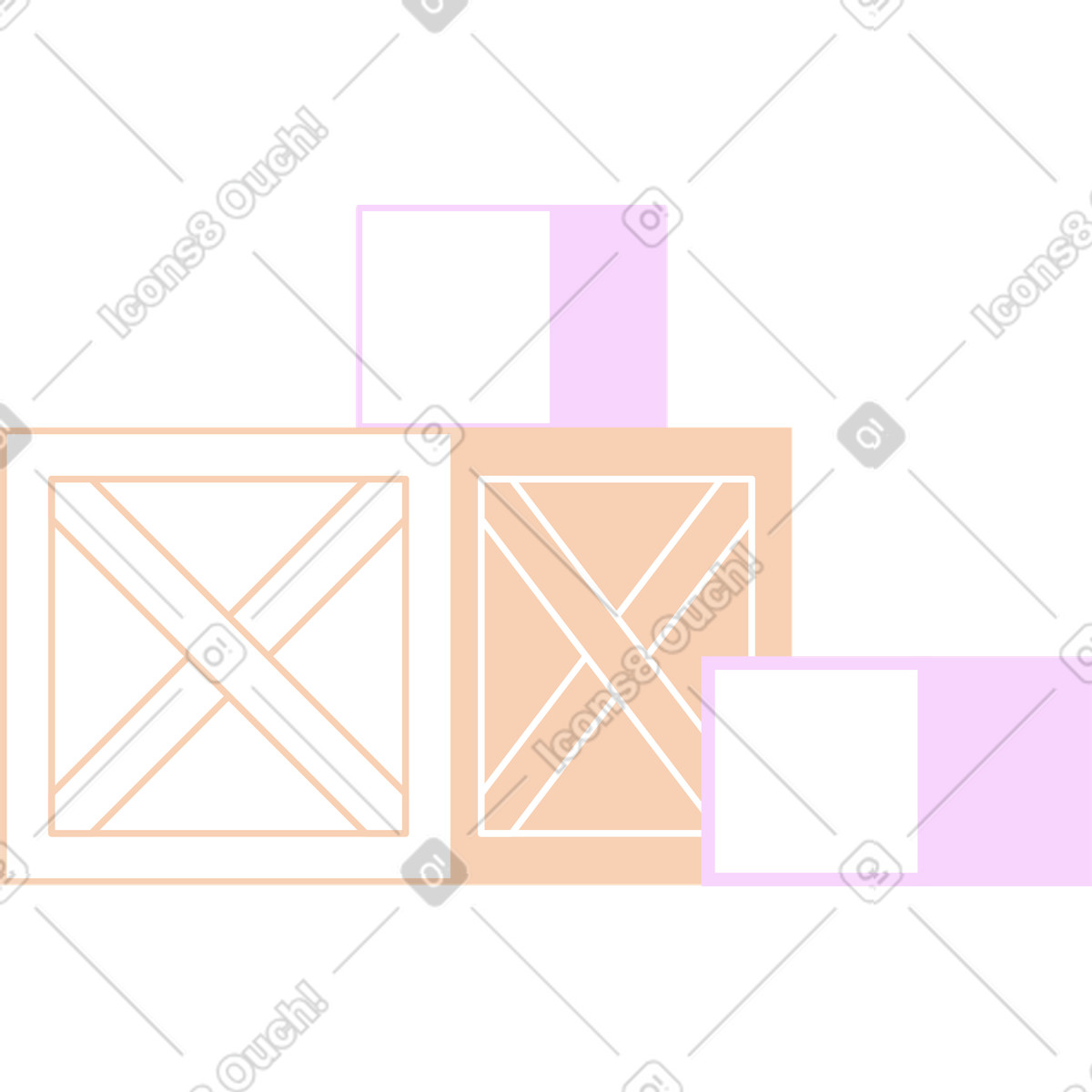 Marginalia 스타일의 Postal parcels and boxes 일러스트레이션 PNG, SVG 다운로드