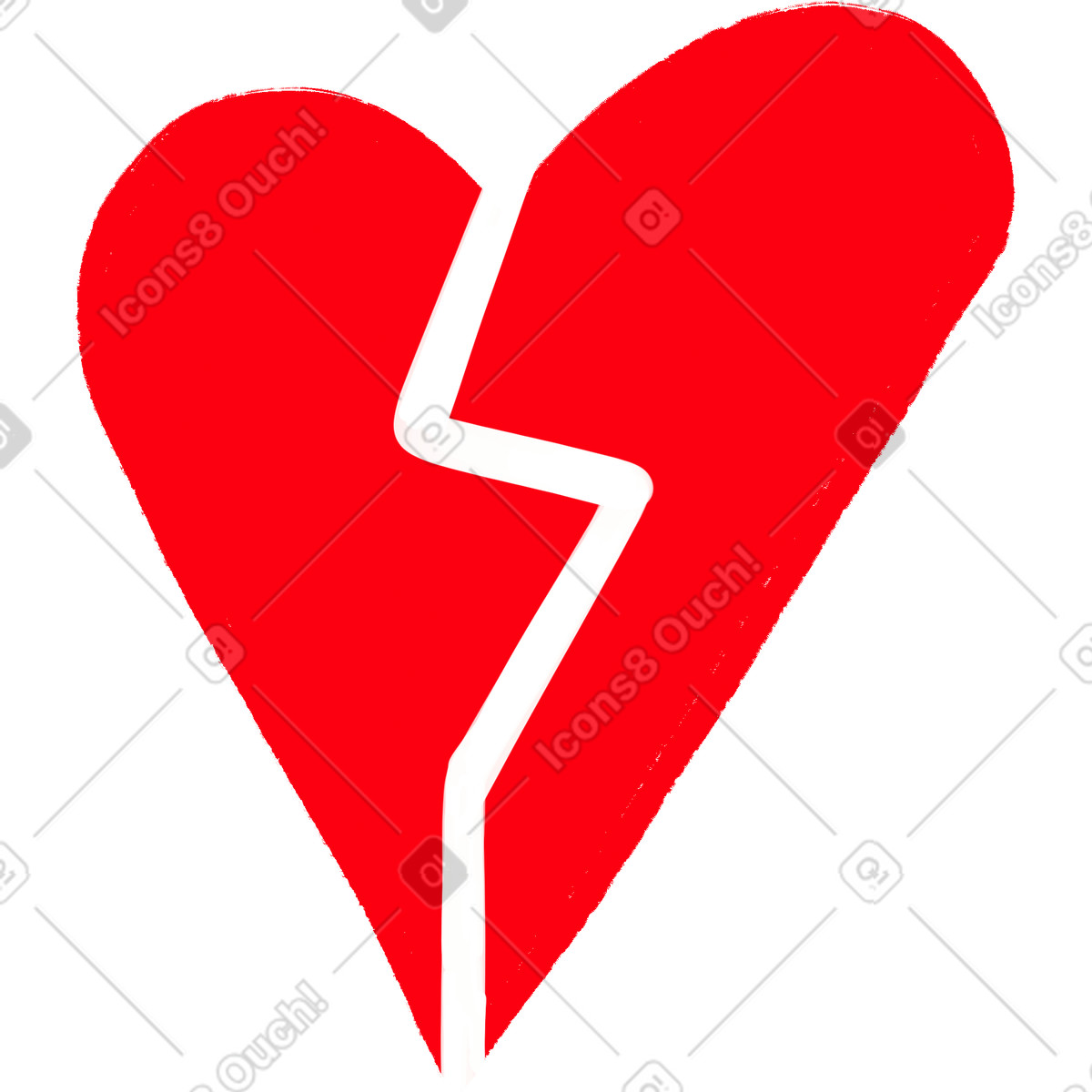 Ilustração de Broken red heart em no estilo Atomic para baixar em PNG, SVG