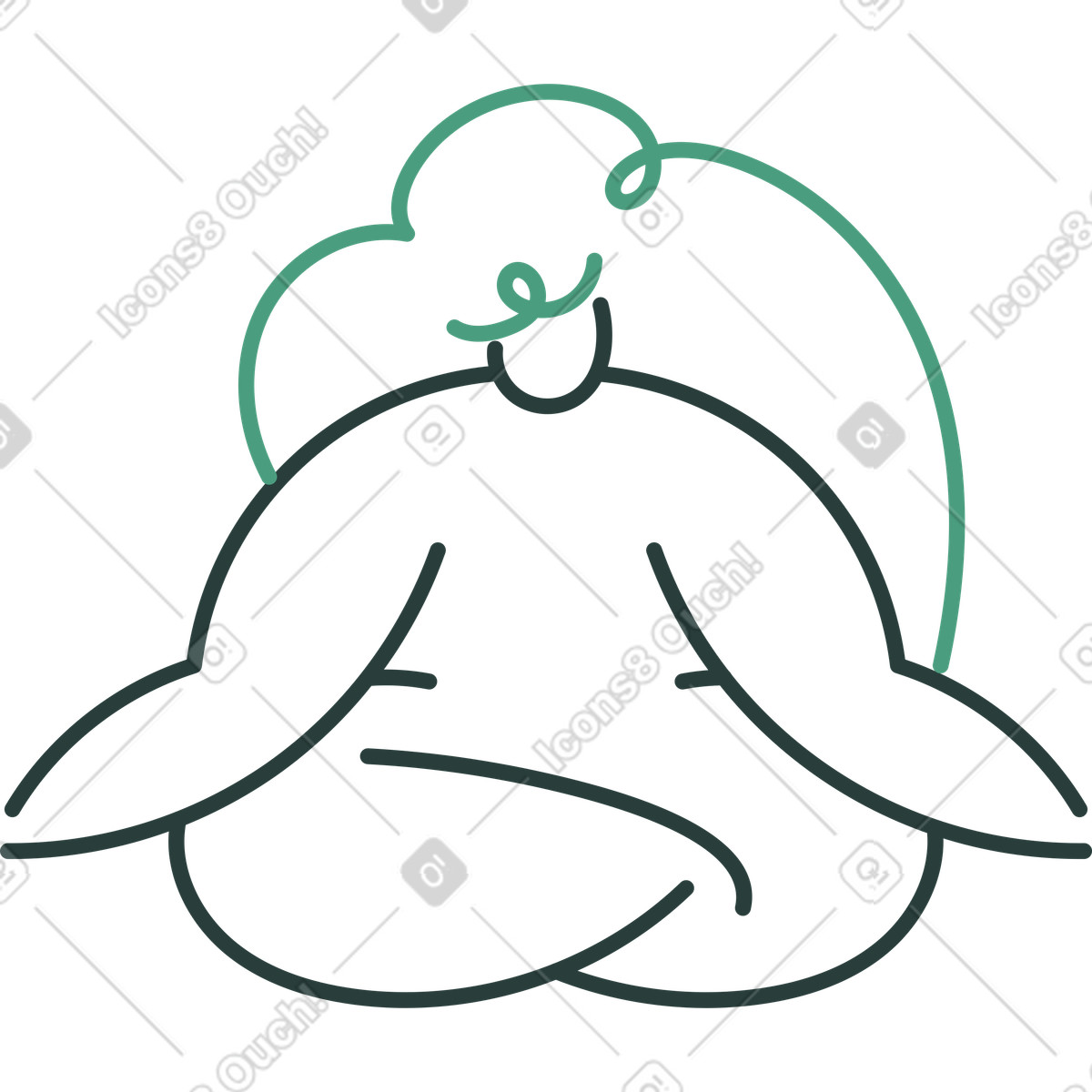 Ragazza illustrazione in stile Macaroni scarica in PNG, SVG