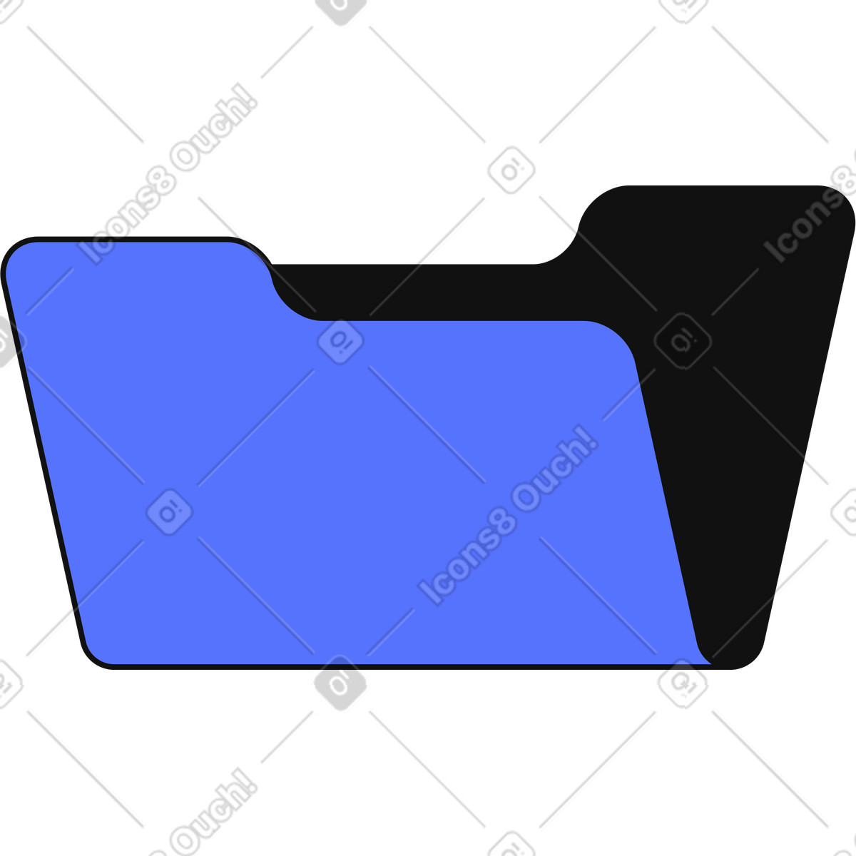 Folder empty storage icon for digital file management and organization-Illustration im Main-Stil als Download in PNG, SVG