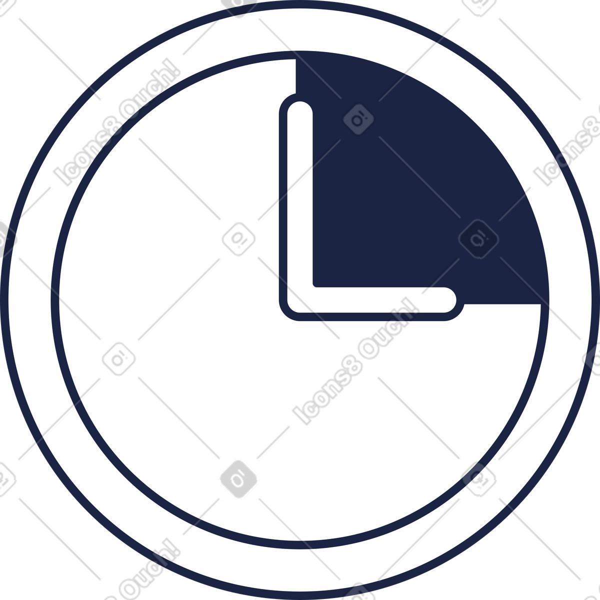 Ilustração de Relógio parede em no estilo Urban Line para baixar em PNG, SVG