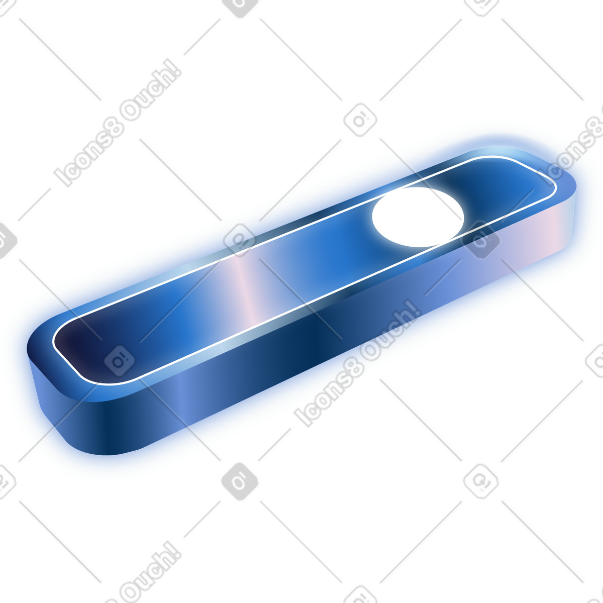 Blue glossy toggle button slider illustration in Dimension style download in PNG, SVG