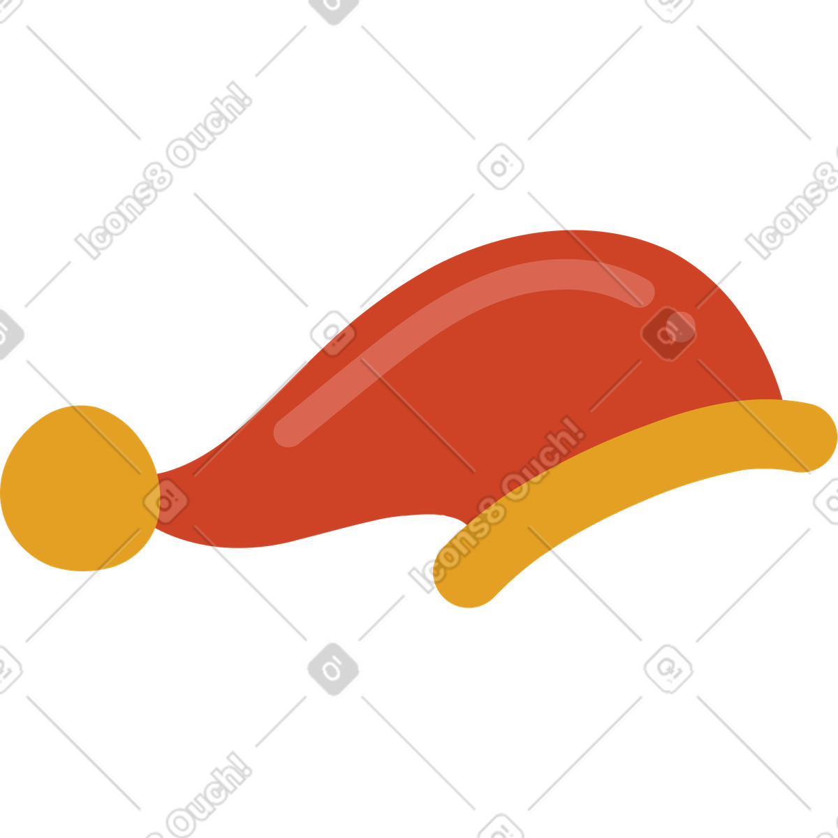 Red and yellow cap illustration in Arabica style download in PNG, SVG