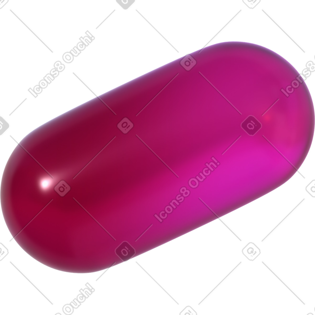 Ilustración Gradient capsule en estilo 3D Glassy a descargar en PNG y SVG