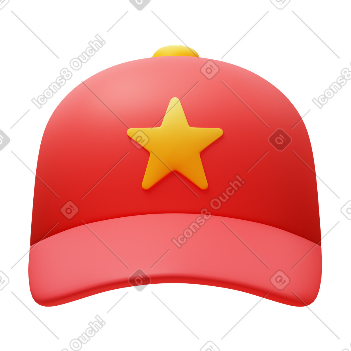 Ilustración Baseball cap en estilo 3D Fluency a descargar en PNG y SVG
