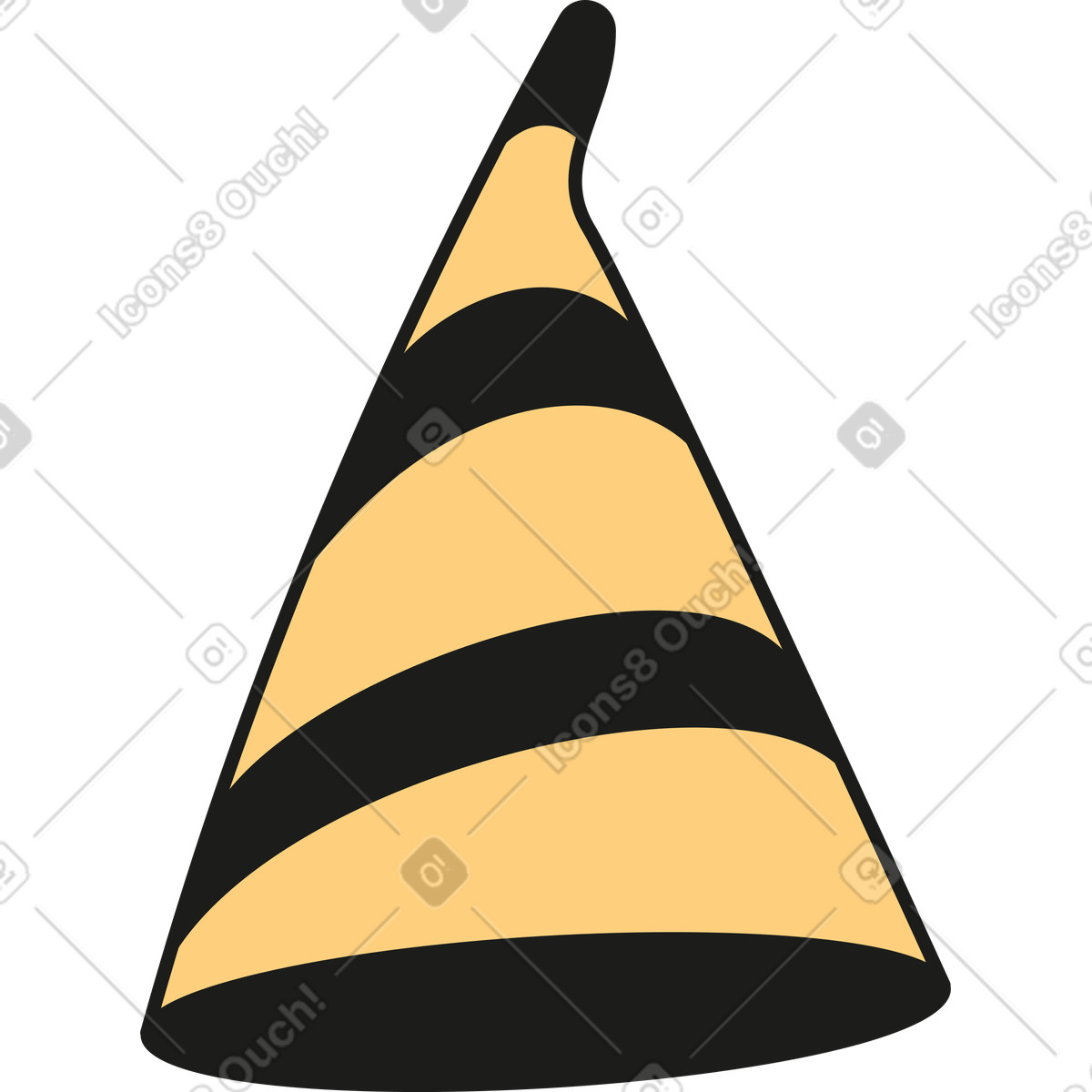 Rubber スタイルの Birthday cap のイラストをPNG、SVG形式でダウンロード