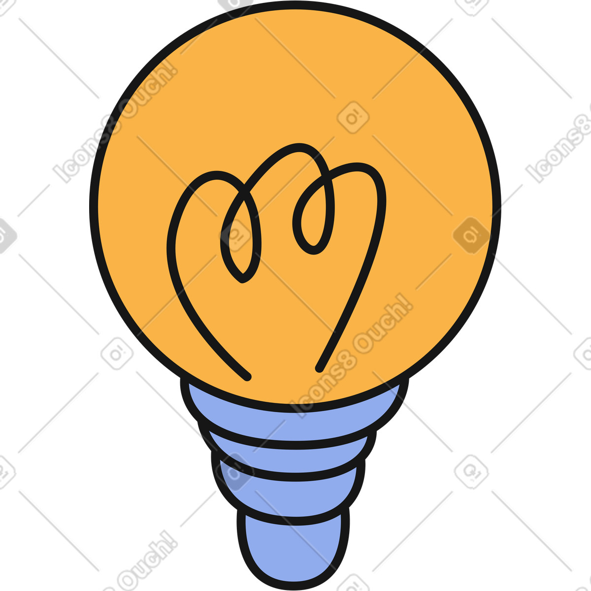 Ilustração animada de Lâmpada amarela em no estilo Bloom para baixar em GIF, Lottie (JSON), AE