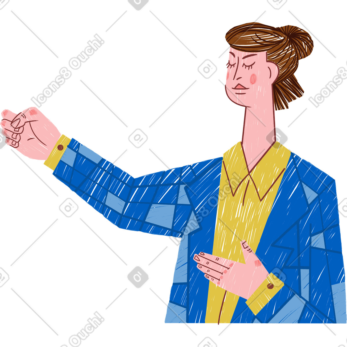 Insegnante illustrazione in stile Sleepy scarica in PNG, SVG