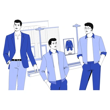 An urban environment serves as the backdrop for an editorial photo shoot. Several models are posing, each wearing distinct Gant clothing. One model is dressed in a fitted blazer over a crisp white shirt, paired with tailored trousers. Another model wears a casual button-down shirt with rolled-up sleeves, alongside denim jeans. A third model showcases a stylish sweater layered over a collared shirt, complemented by chinos. The models are arranged in dynamic poses against a backdrop of brick buildings and graffiti art, with urban elements such as street lamps and benches visible in the scene. Each model's expression conveys confidence as they interact with the environment.