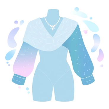 A body template adorned with sustainable fashion made from recycled materials