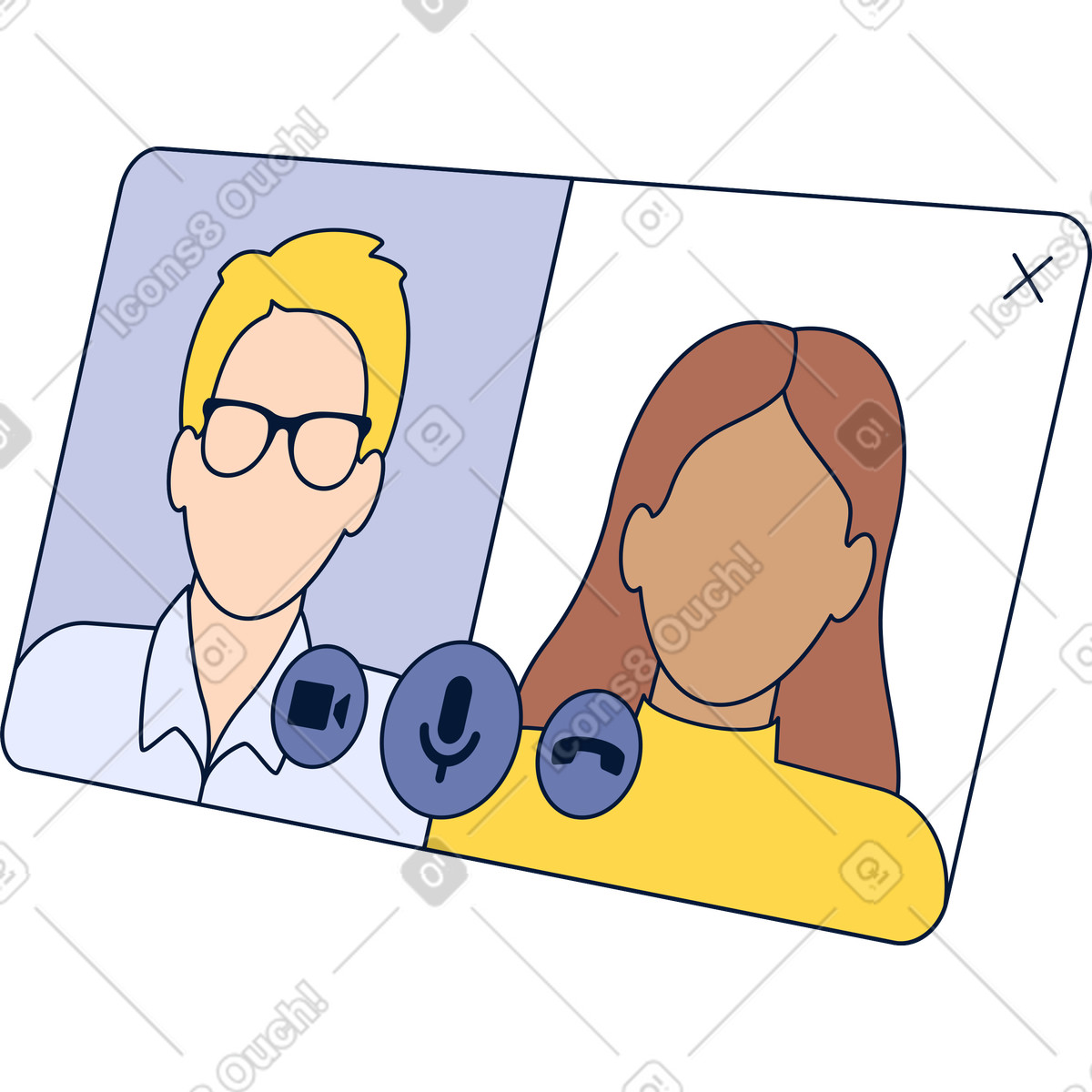 Ilustração de Ligação online em no estilo Neat para baixar em PNG, SVG