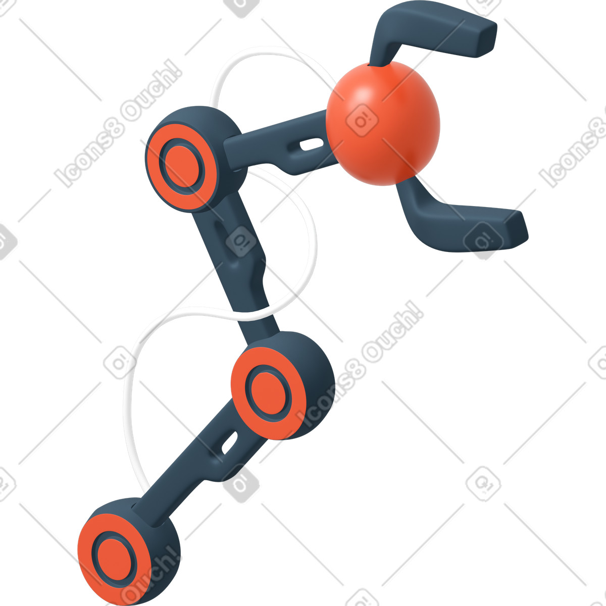 Mechanische roboterhand-Illustration im 3D Flame-Stil als Download in PNG, SVG