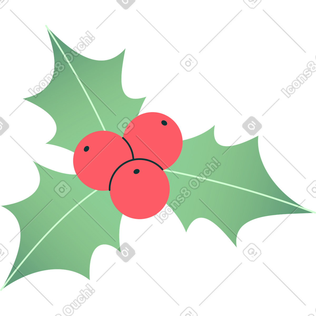 Agrifoglio illustrazione in stile Florid scarica in PNG, SVG