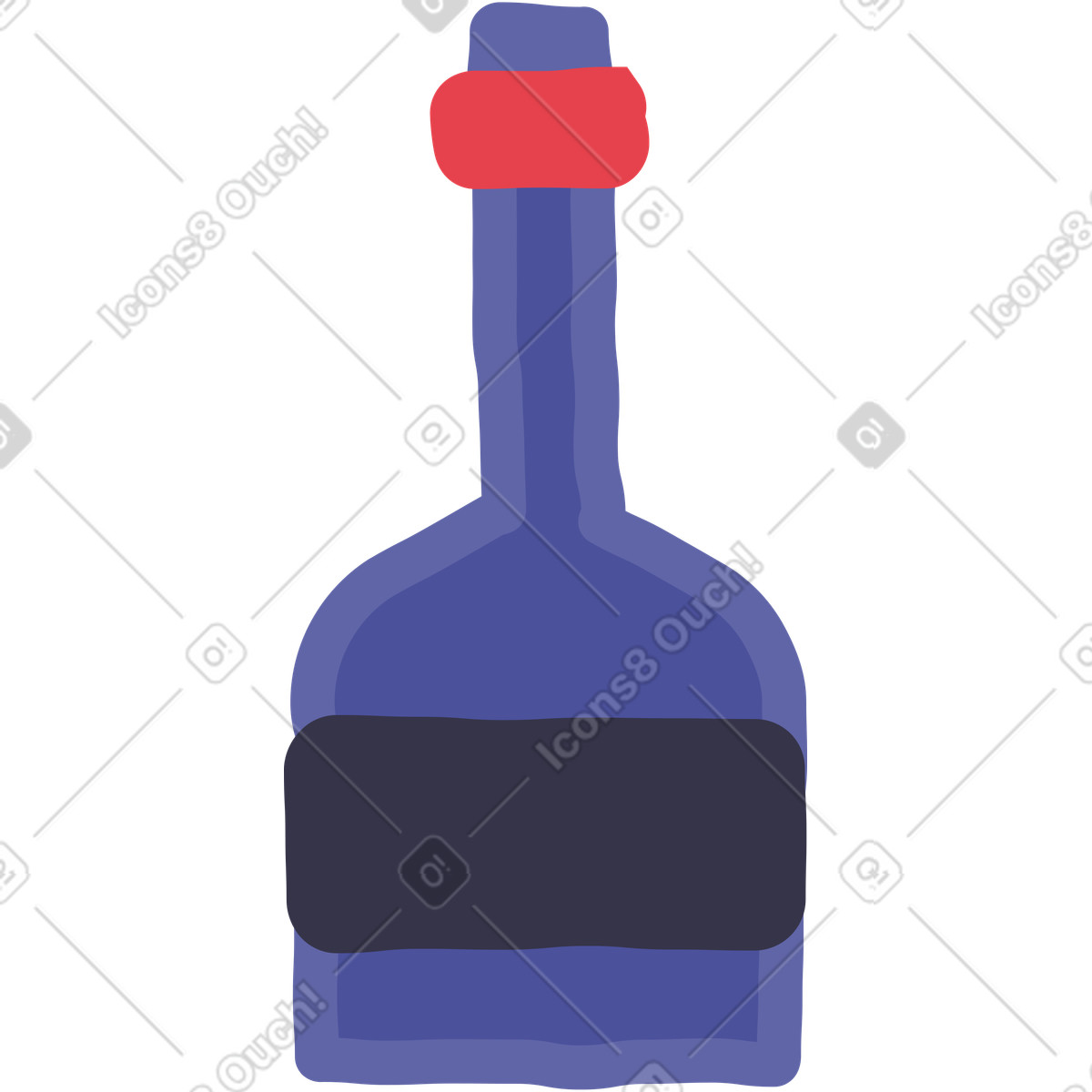 Bottle illustration in Stripy style download in PNG, SVG
