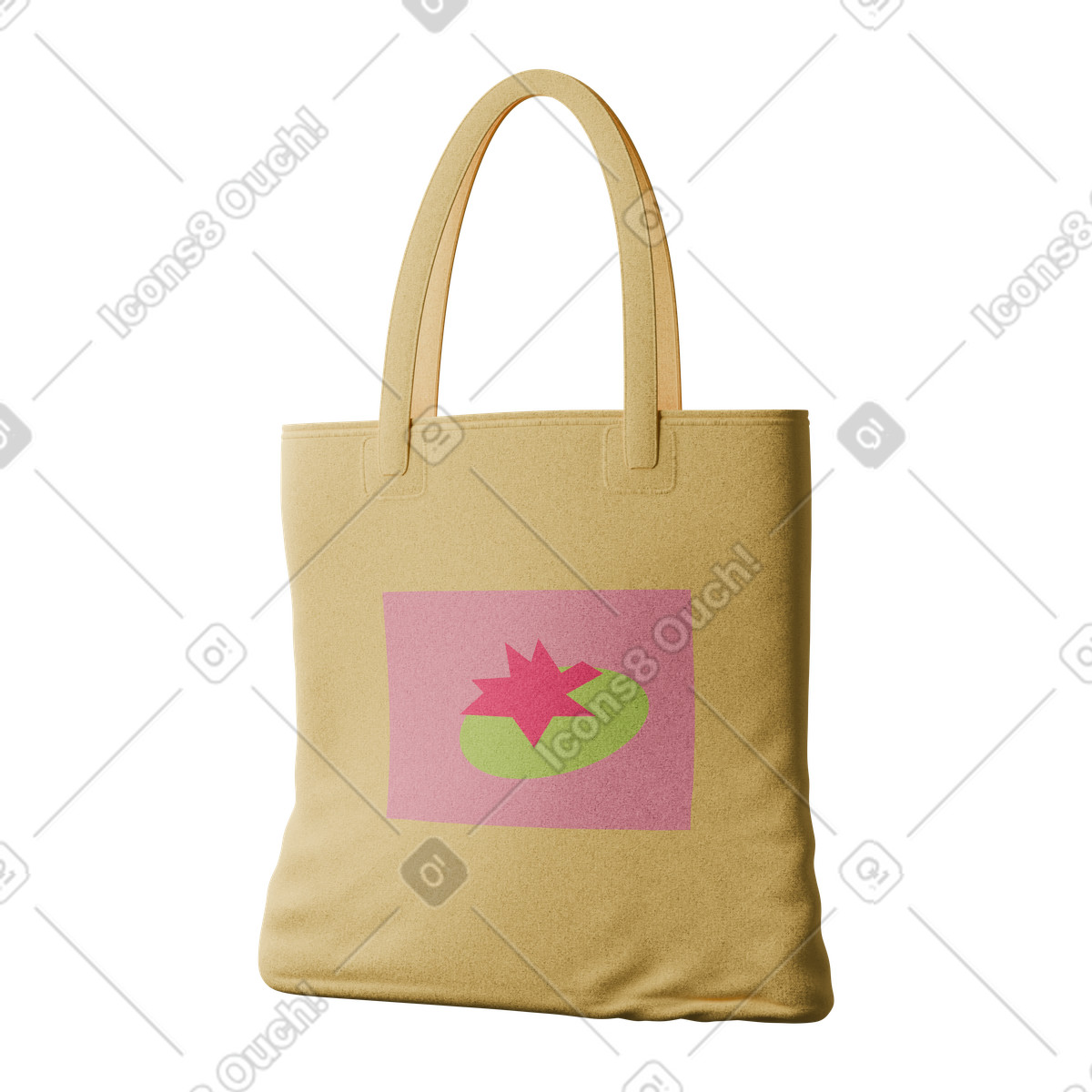 下载 3D Kindy 风格的 棉布袋 插画，支持 PNG、SVG 格式