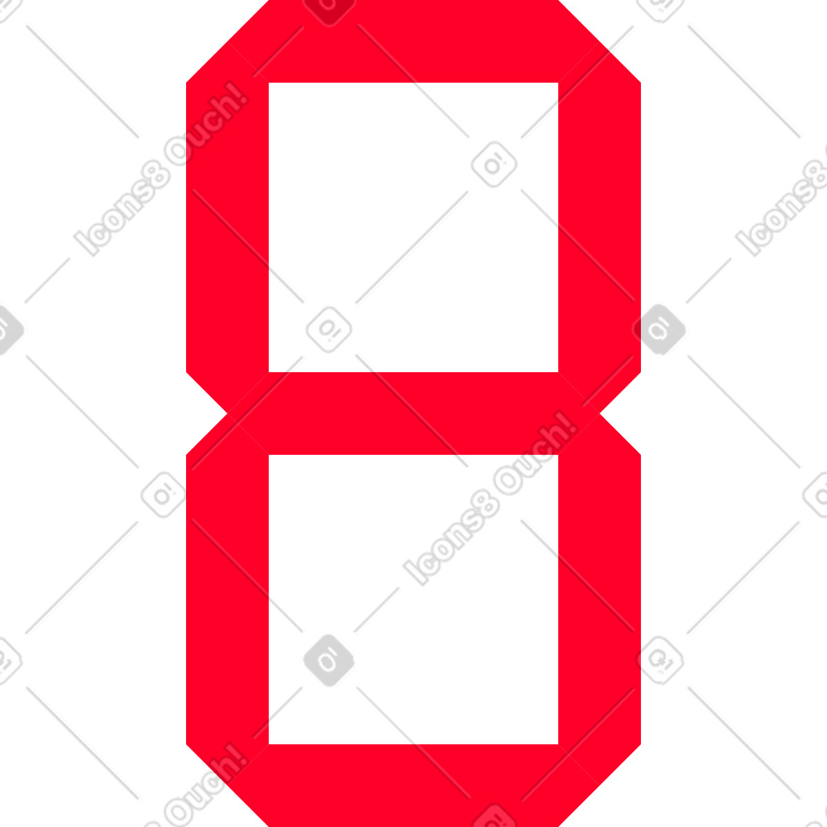 Ilustración Numero ocho en estilo Transistor a descargar en PNG y SVG