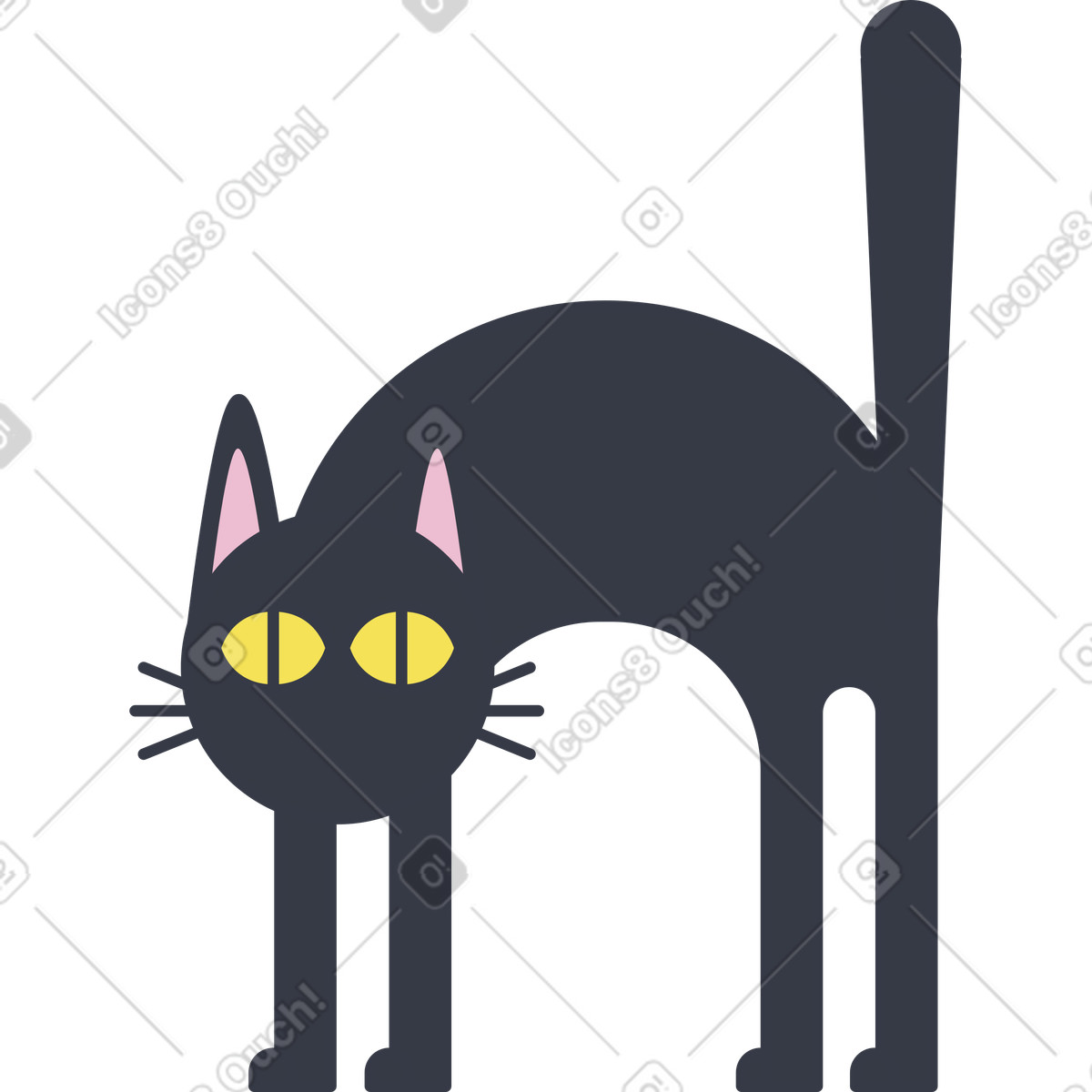 Ilustração de Gato preto em no estilo Abstract para baixar em PNG, SVG