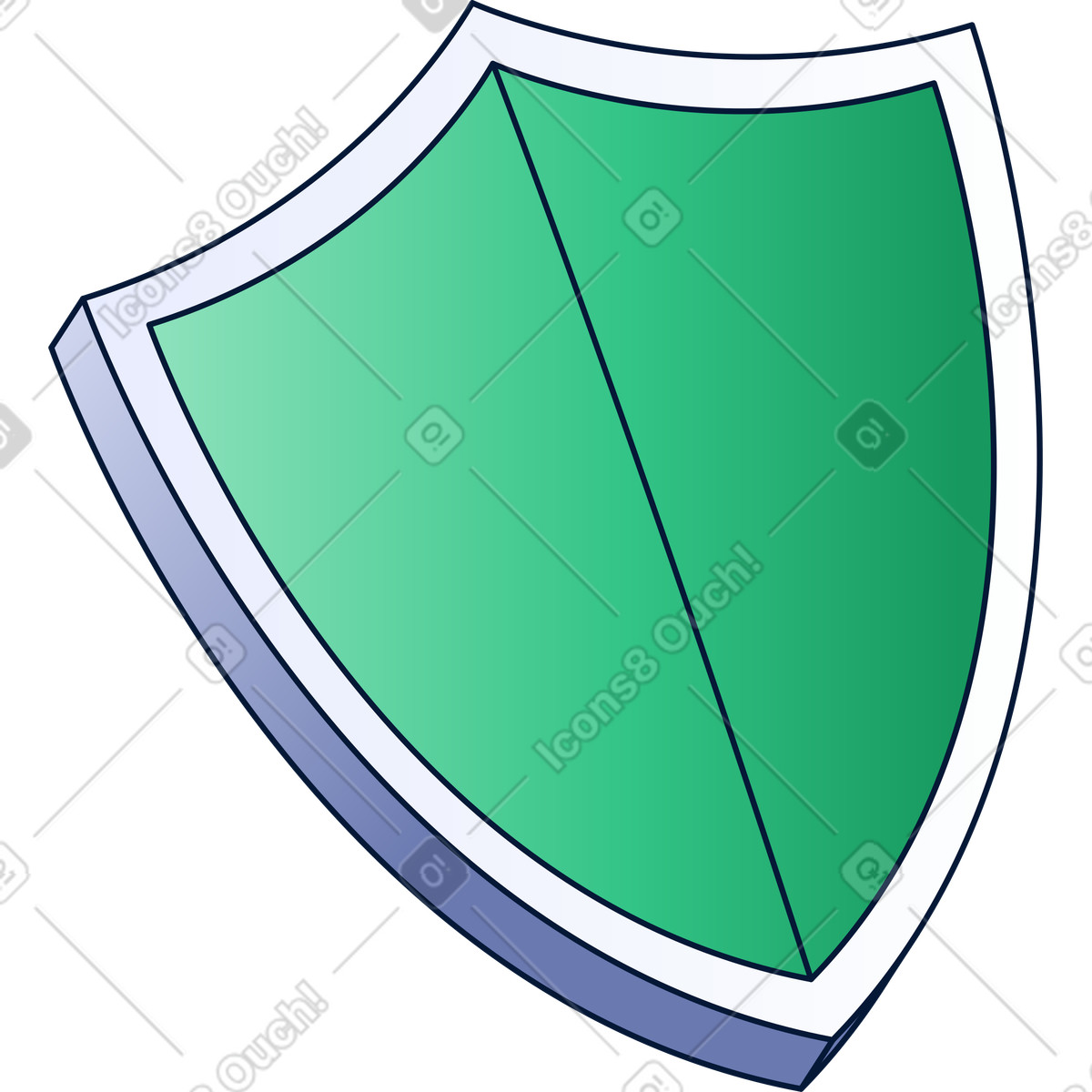 Green shield illustration in Neat style download in PNG, SVG