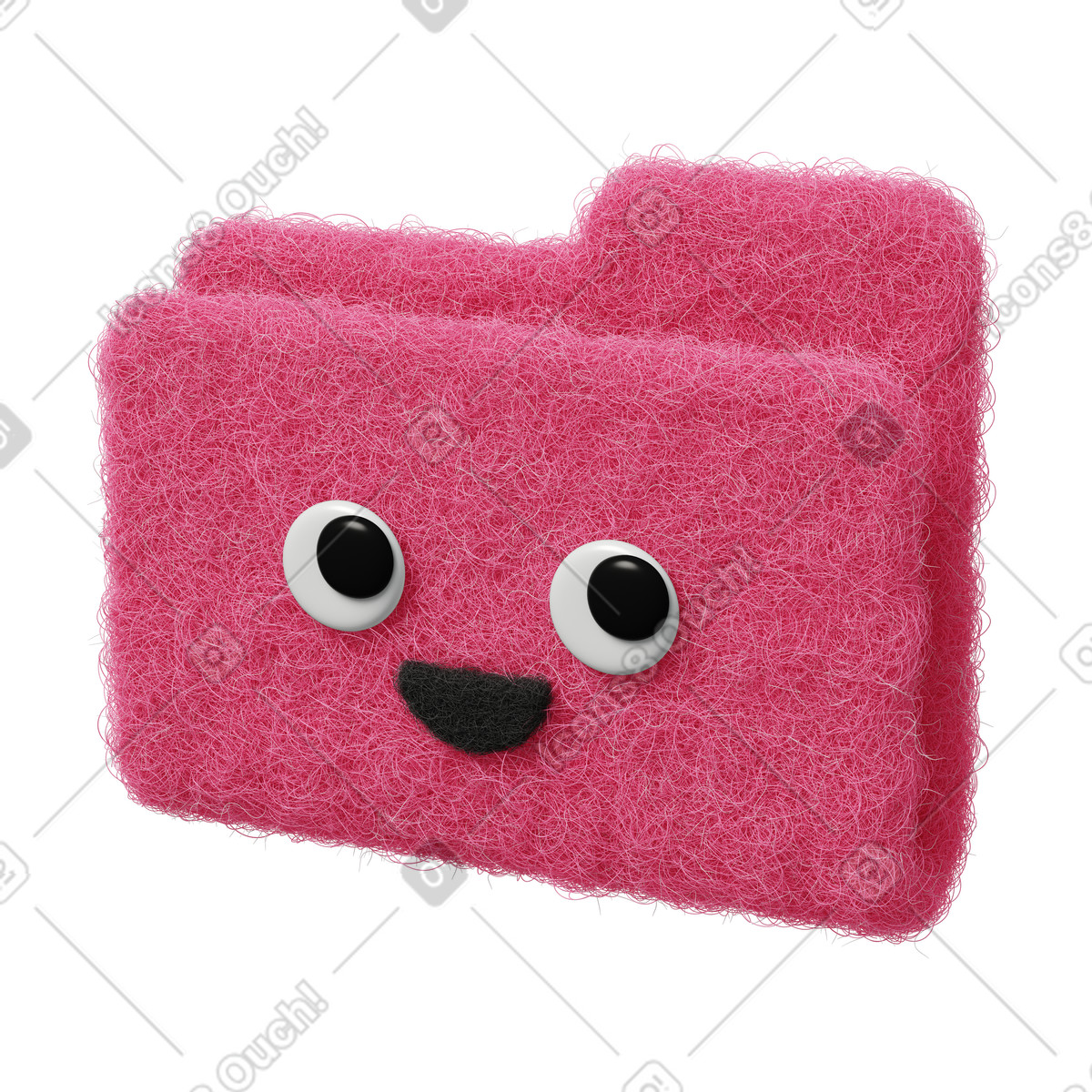 Pink folder-Illustration im Fuzzy-Stil als Download in PNG, SVG