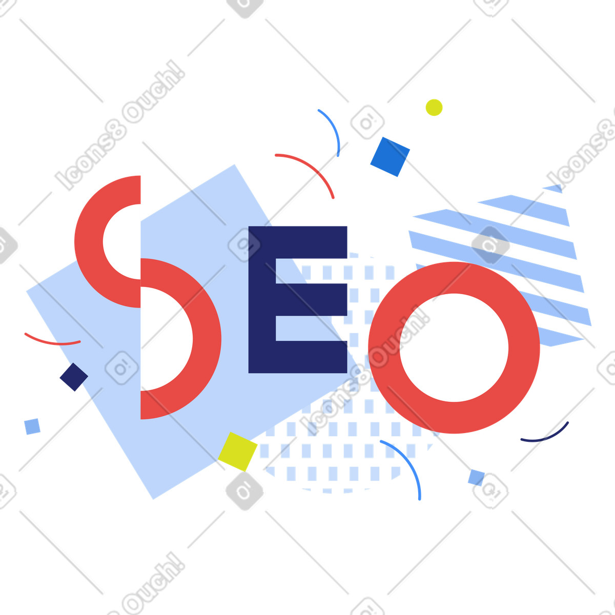 Иллюстрация Текстовая seo надпись в стиле Clip — скачать в форматах PNG, SVG