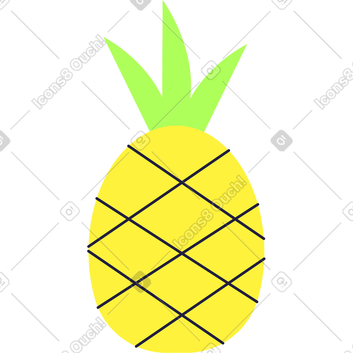 Ilustración Piña en estilo Mellow a descargar en PNG y SVG