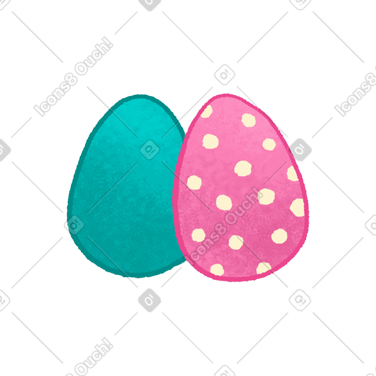 Two easter eggs illustrazione in stile Hue scarica in PNG, SVG