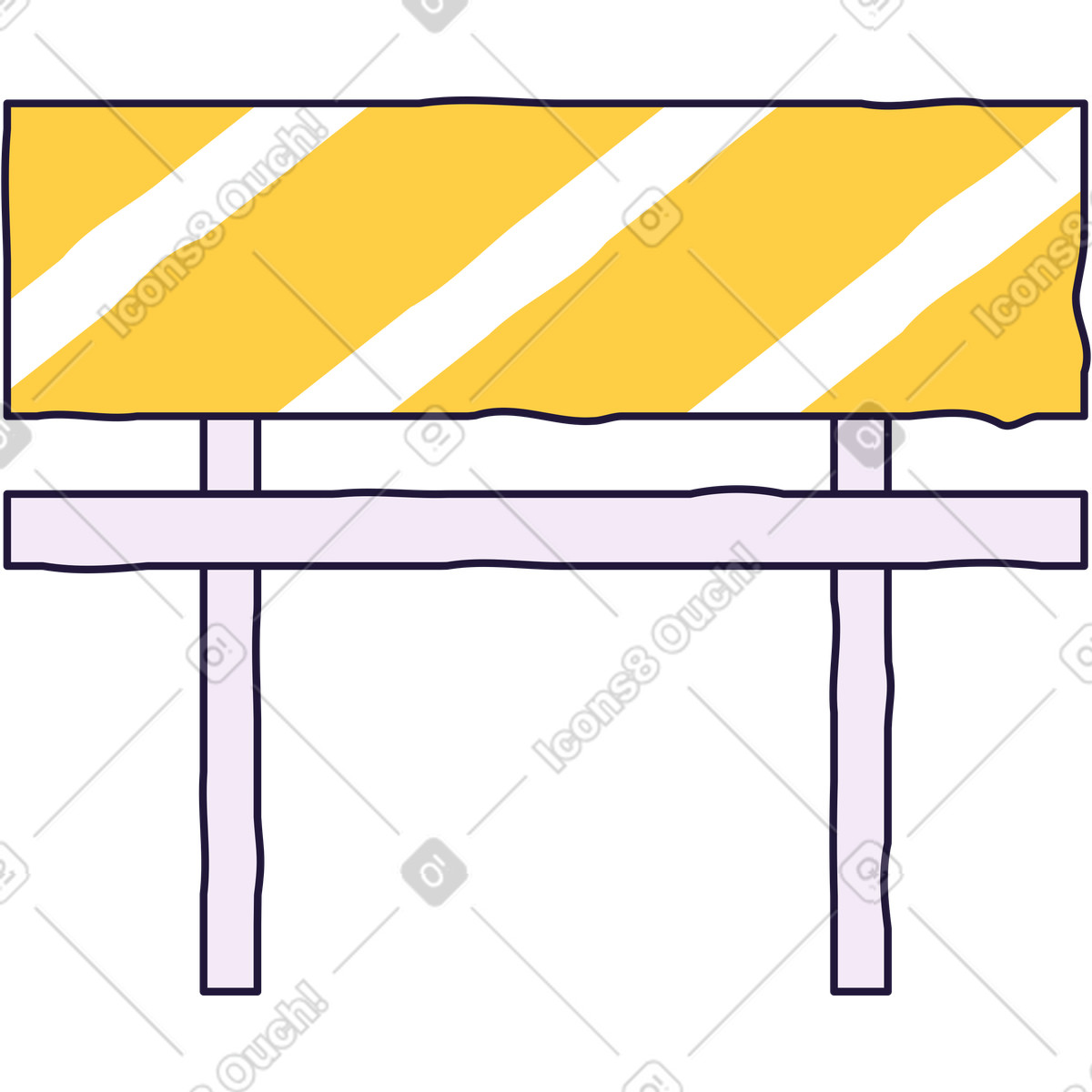 Illustration Route en construction dans le style Conifer à télécharger aux formats PNG, SVG