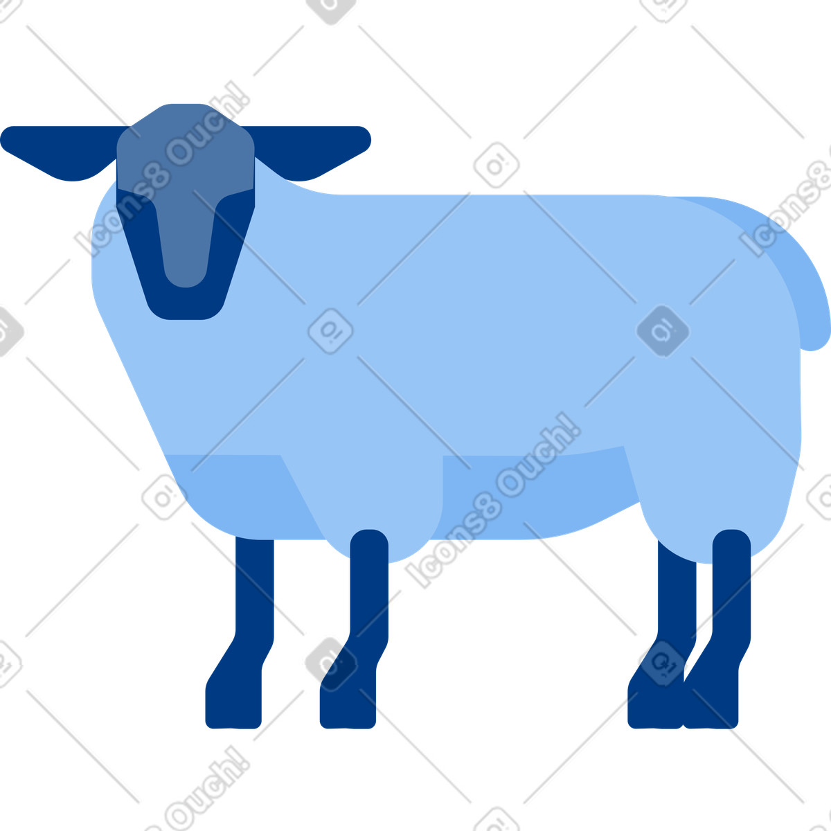 Ilustración Oveja en estilo Urban a descargar en PNG y SVG