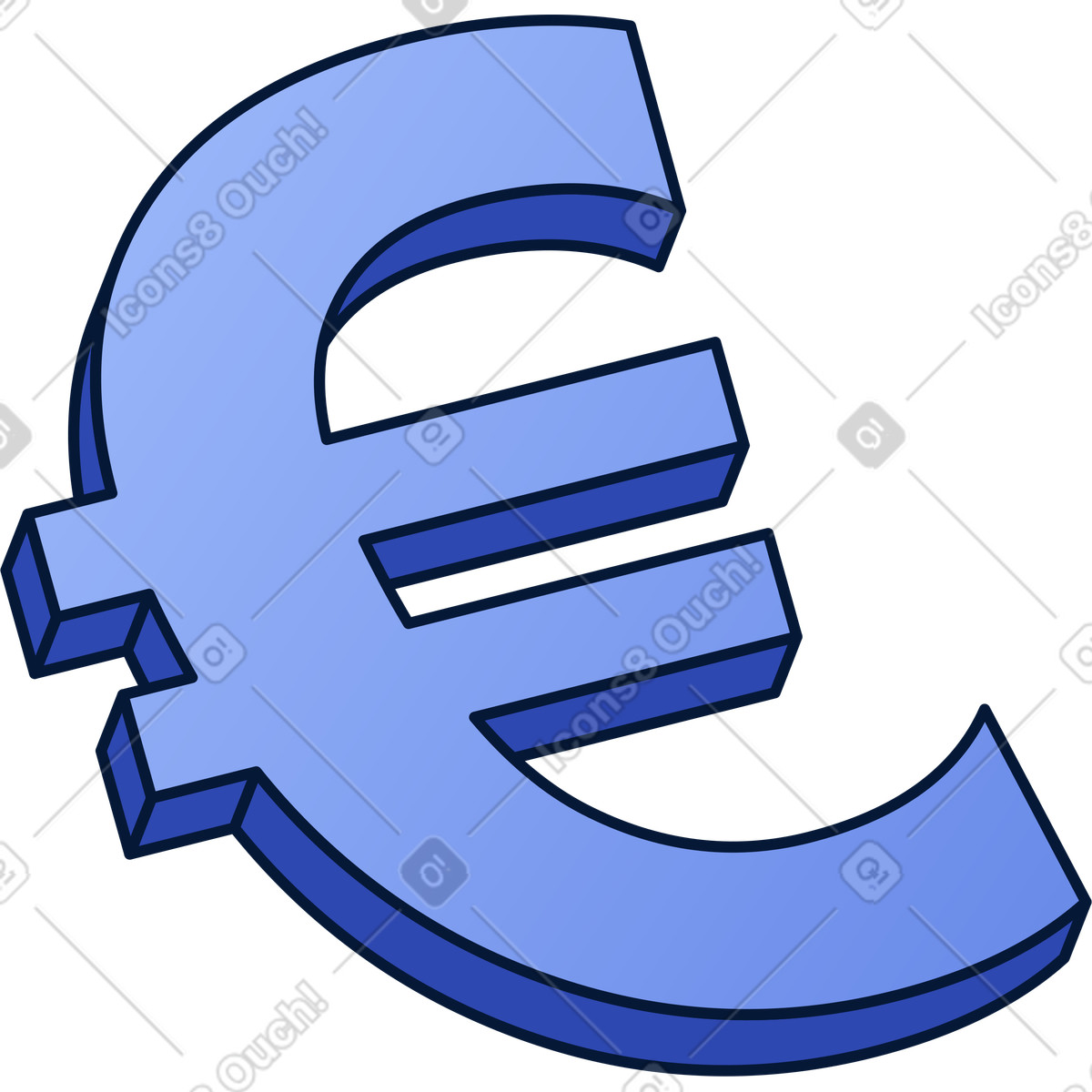Euro sign illustration in Neat style download in PNG, SVG