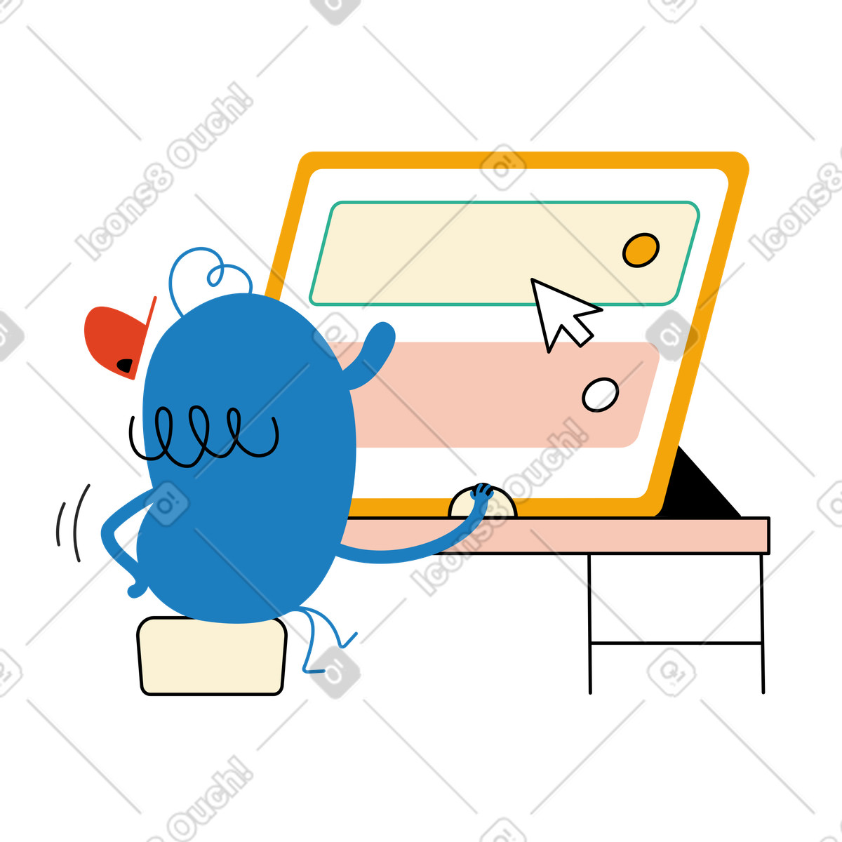 Character chooses one of the suggested options illustration in Jelly style download in PNG, SVG