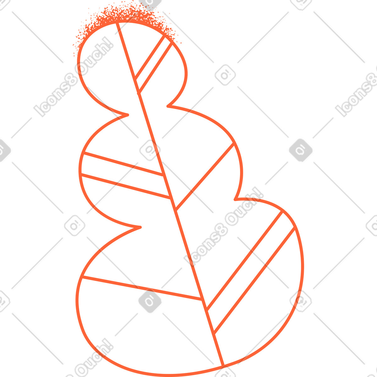 Ilustração de Folha contorno vermelho veia com sombra em no estilo Crayon para baixar em PNG, SVG