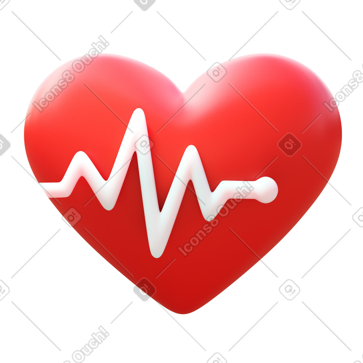 Heart with pulse illustration clipart image in PNG SVG showcasing vital signs