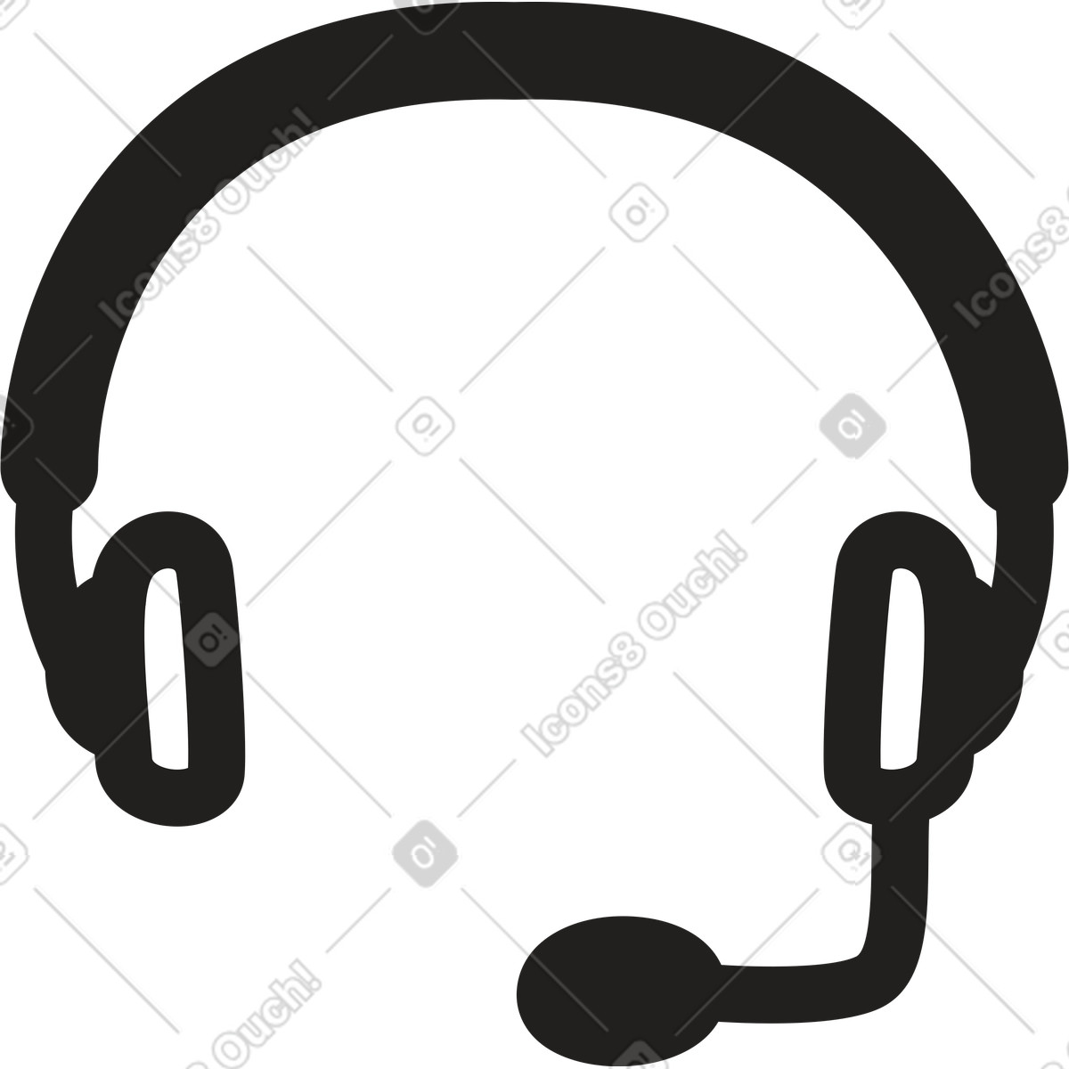 Headphones illustration in Little style download in PNG, SVG