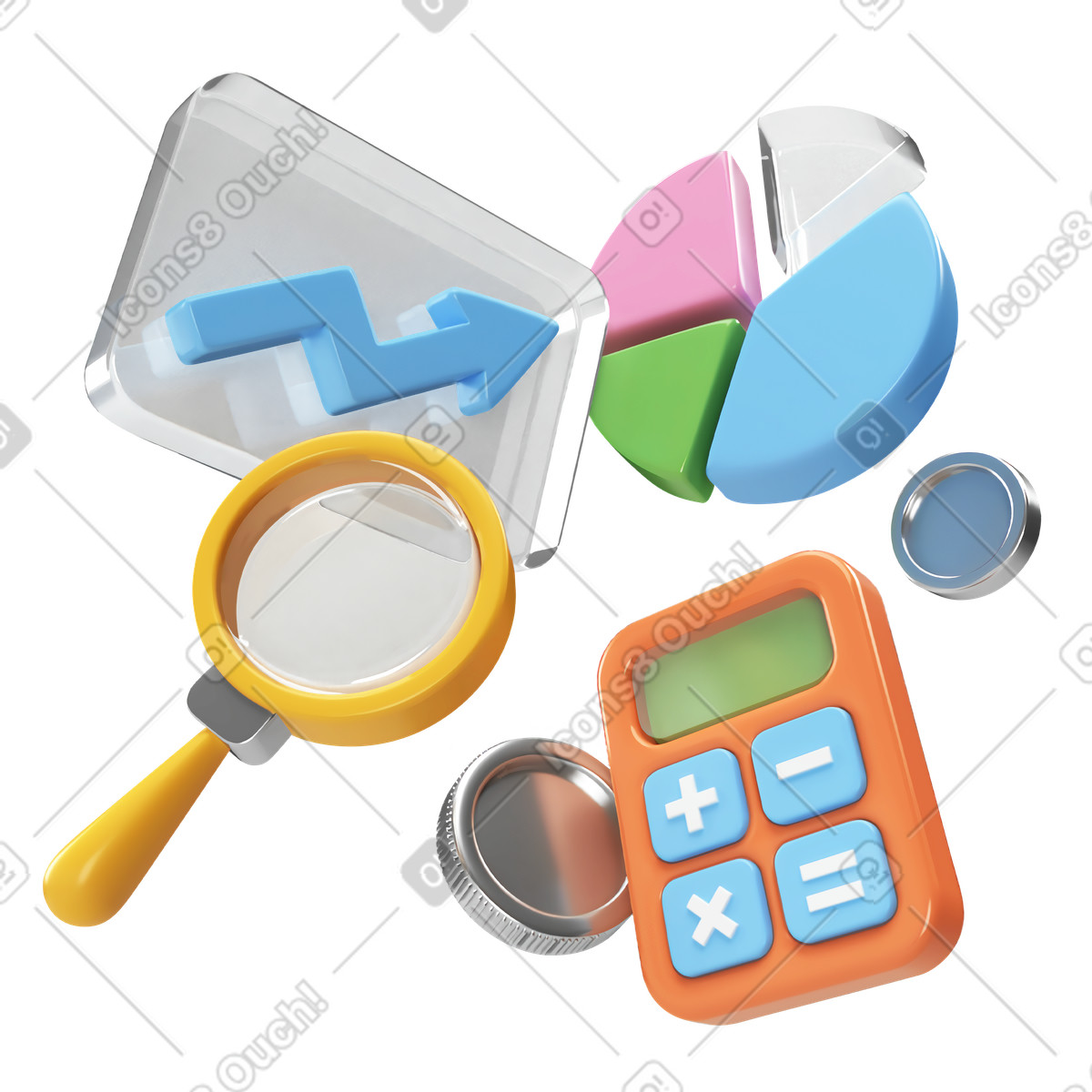 Indicators of financial growth and success illustration in PNG, SVG