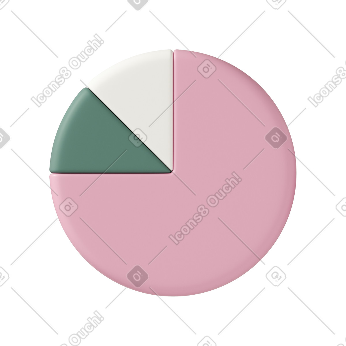 Иллюстрация Pie chart в стиле 3D Casual life — скачать в форматах PNG, SVG