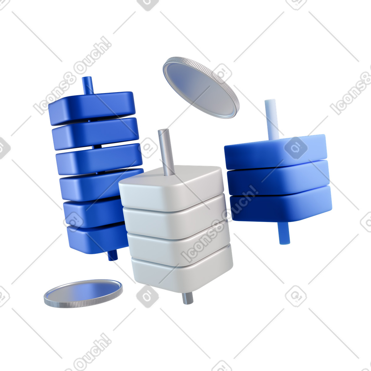 Candlestick-chart mit währungen, aktienhandel, kryptomarkt animierte Illustration im 3D Blueprint-Stil als Download in GIF, Lottie (JSON), AE