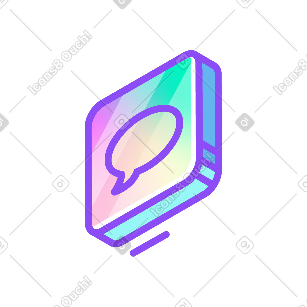 Message sign illustration in Holographic style download in PNG, SVG