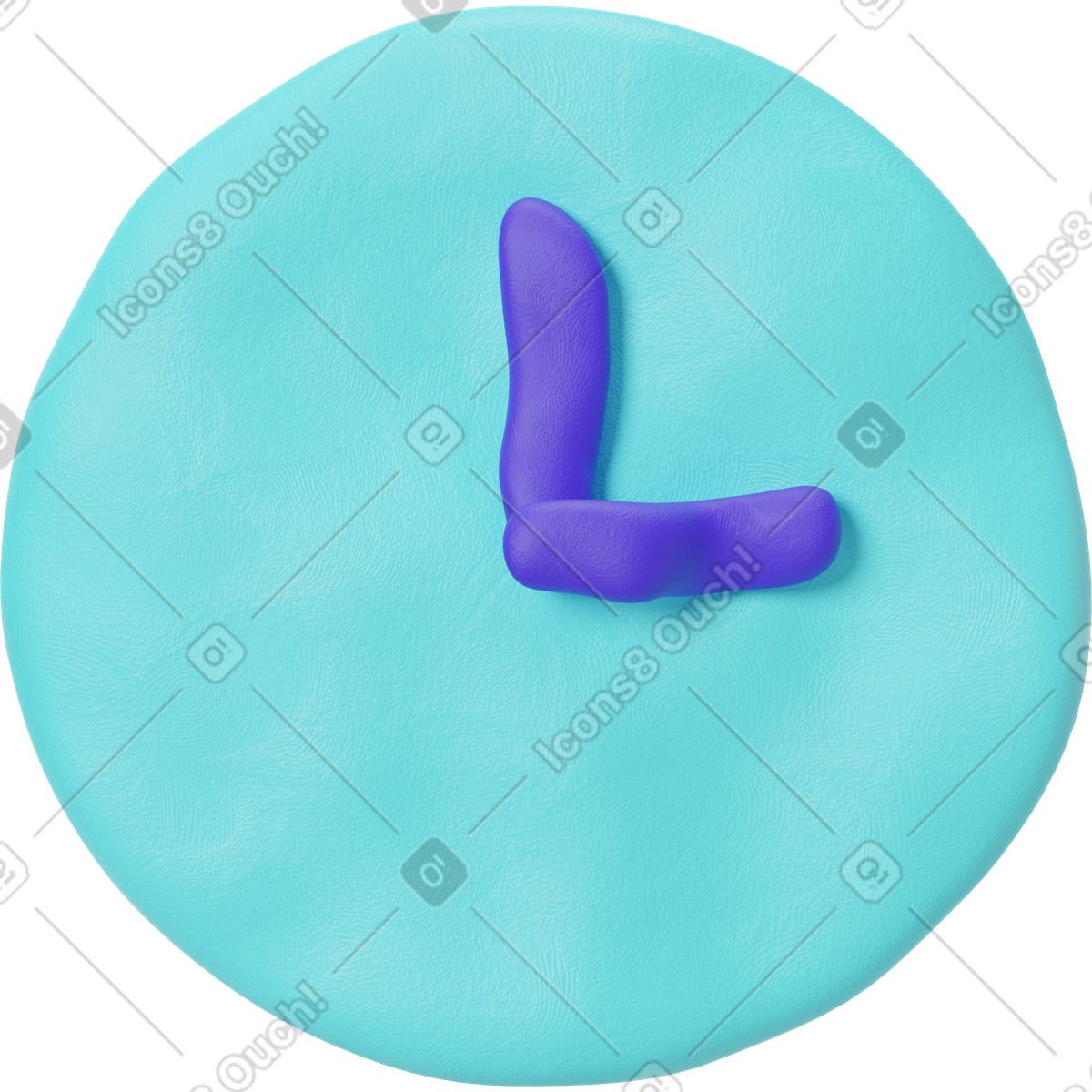 Иллюстрация Синие часы в стиле 3D Plastilina — скачать в форматах PNG, SVG