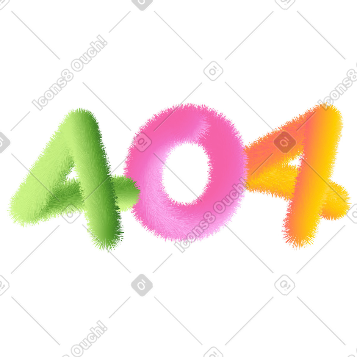 Ilustración Lettering four hundred in multicolored style text en estilo Puffy a descargar en PNG y SVG