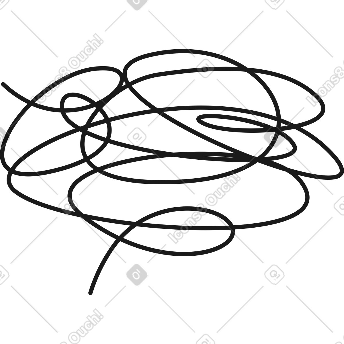 Mess of thoughts illustration in Taxi style download in PNG, SVG
