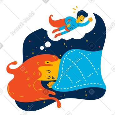 Woman dreaming of a superhero PNG, SVG