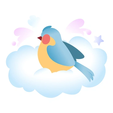 Jo bird lounging on a fluffy cloud, dreaming peacefully