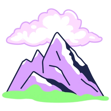 Majestic mountains towering into an overcast sky filled with clouds