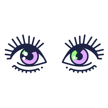 A close-up view of a pair of eyes occupies the center of the image. The eyes are characterized by intricately drawn eyelashes that frame them. Each iris is depicted with carefully crafted details, showing variations in texture and depth. There are highlights reflected in the pupils, adding a sense of life to the gaze. Surrounding the eyes, delicate lines radiate outward, emphasizing their expressive nature. The overall composition draws attention to the intricate features and depth of the eyes.