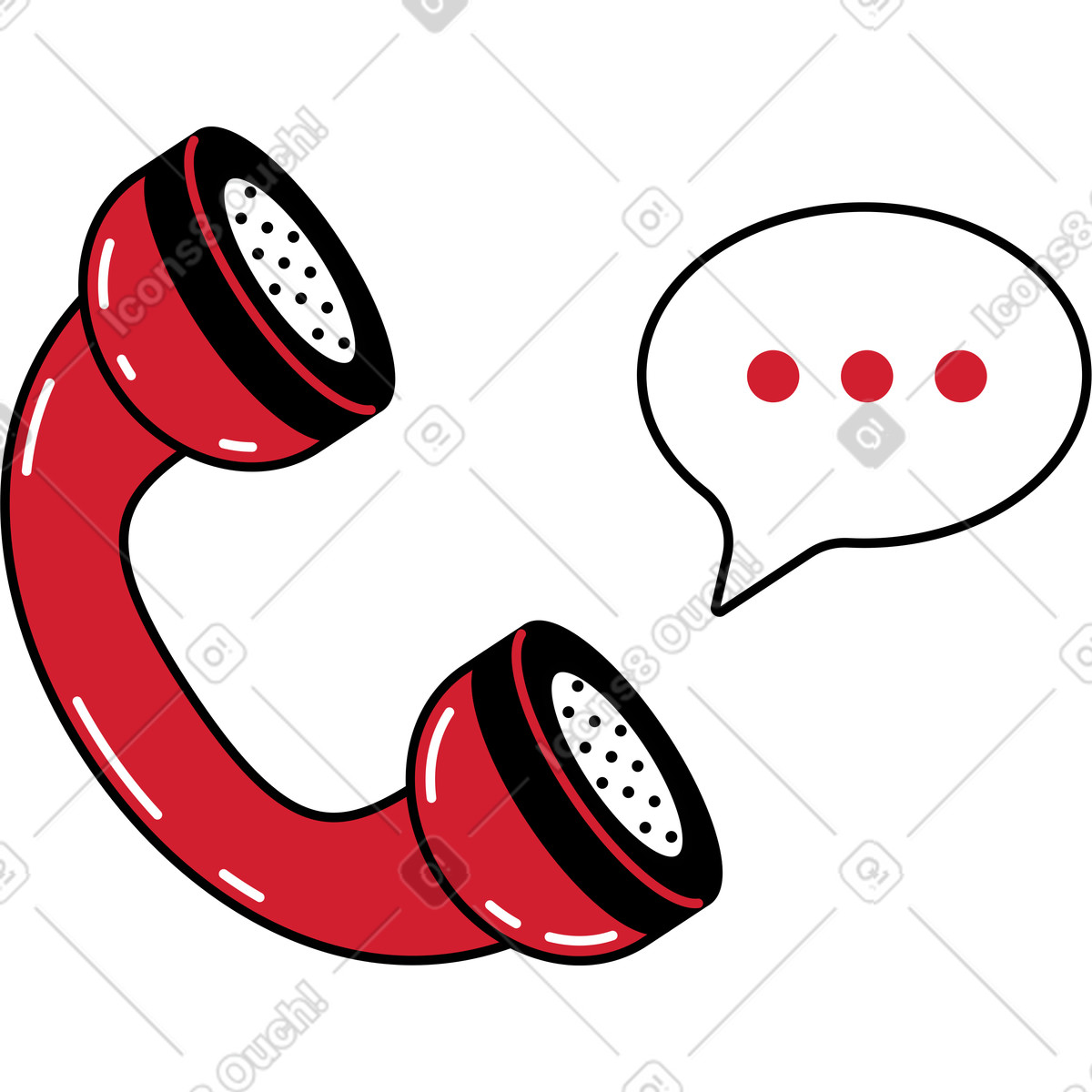 Ilustração de Telefone com balão fala em no estilo Ruby para baixar em PNG, SVG